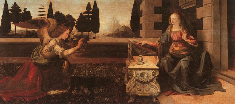  Leonardo  Da Vinci The Annunciation-o oil painting picture